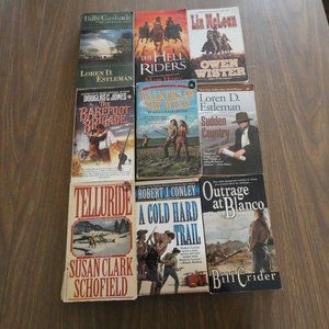 Lot Of 9 Vintage Western Paperbacks Various Authors